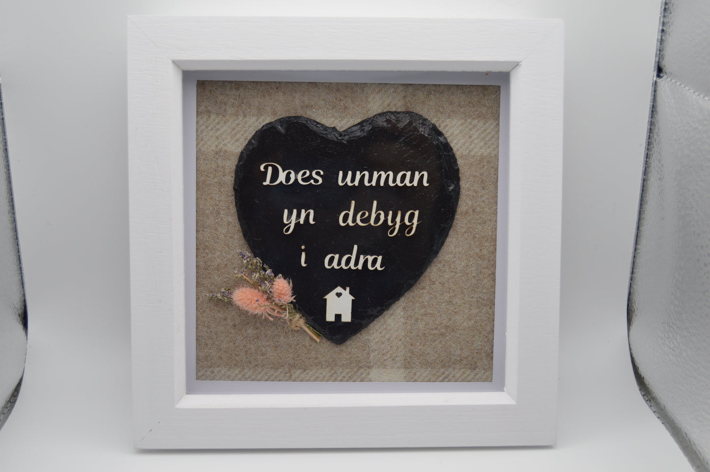 Slate Heart Box Frame, Welsh, Cymraeg, gift, laser engraved,