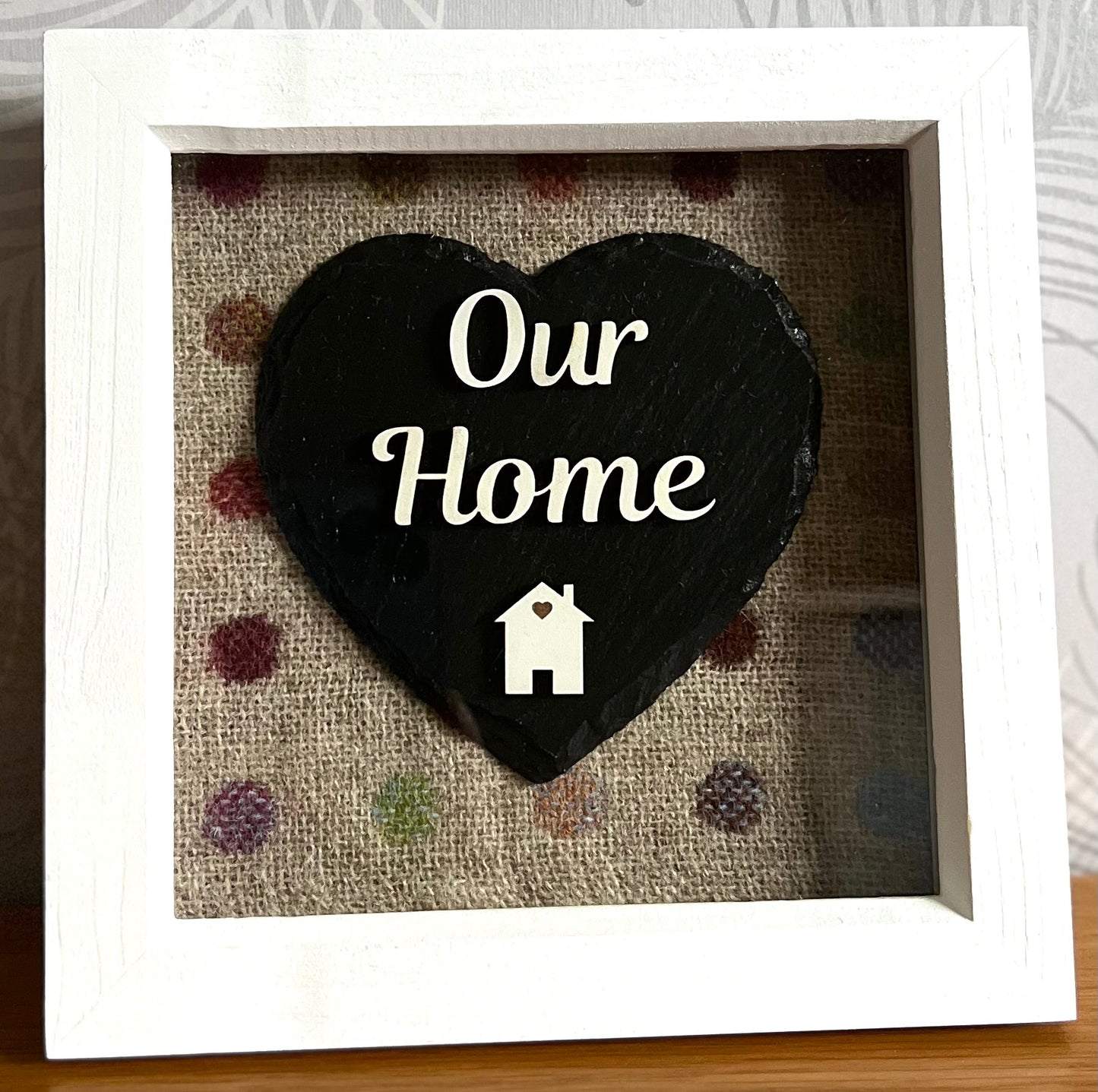 Slate Heart Box Frame, English, Saesneg, gift, laser engraved,