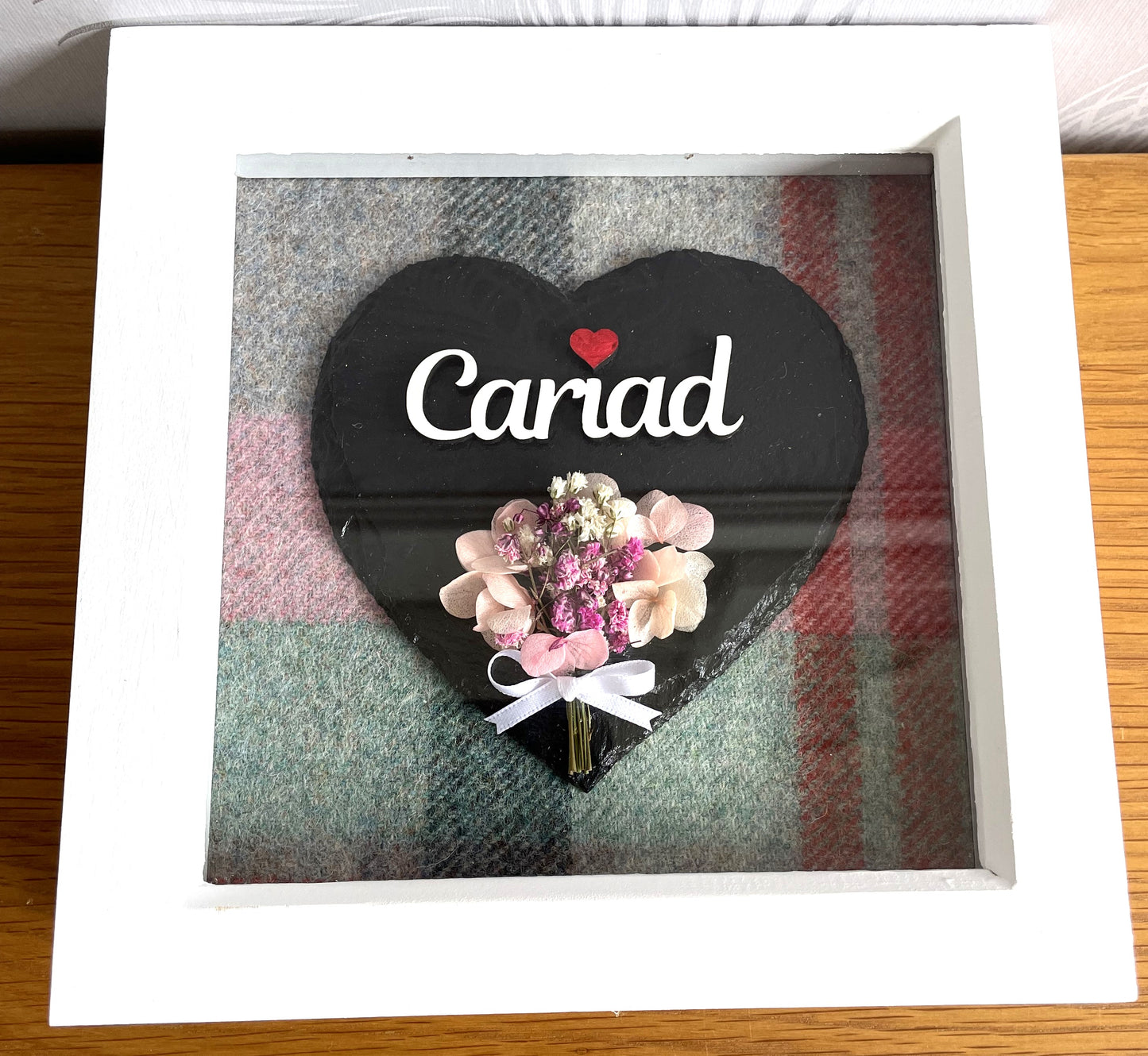 Slate Heart Box Frame, Welsh, Cymraeg, gift, laser engraved,