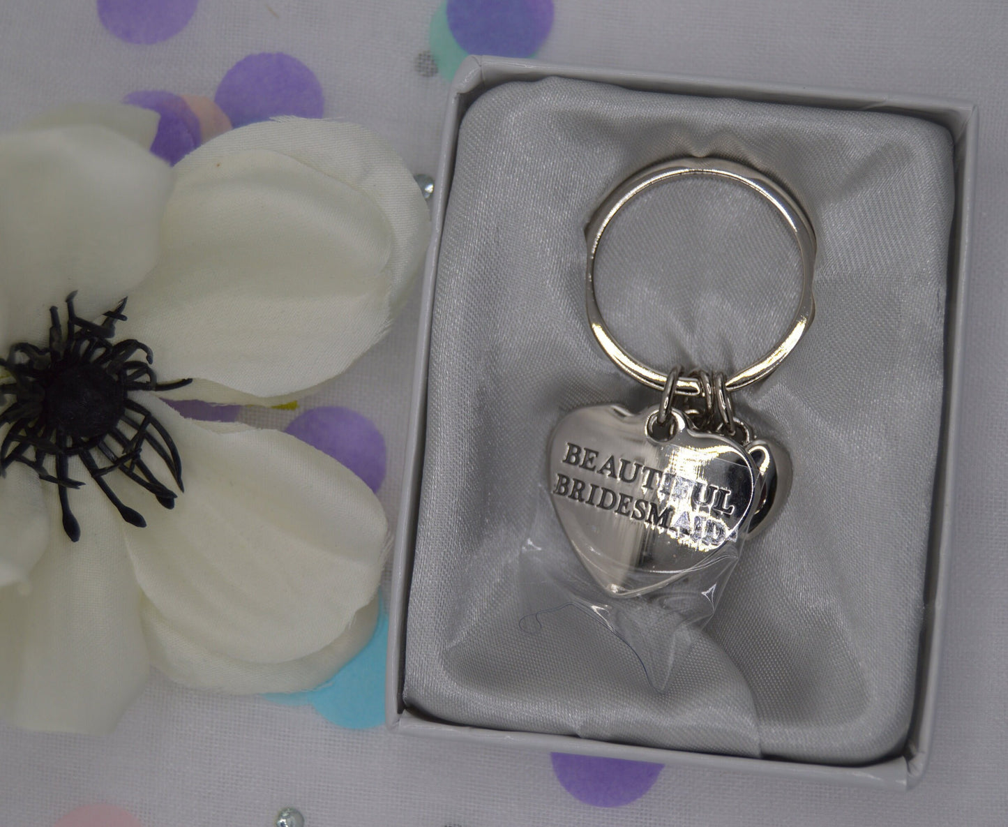 Amore Charm Keyring - Wedding Gift Keyring, Heart charm, Perfect Gift For That Special Helper On Your Wedding Day