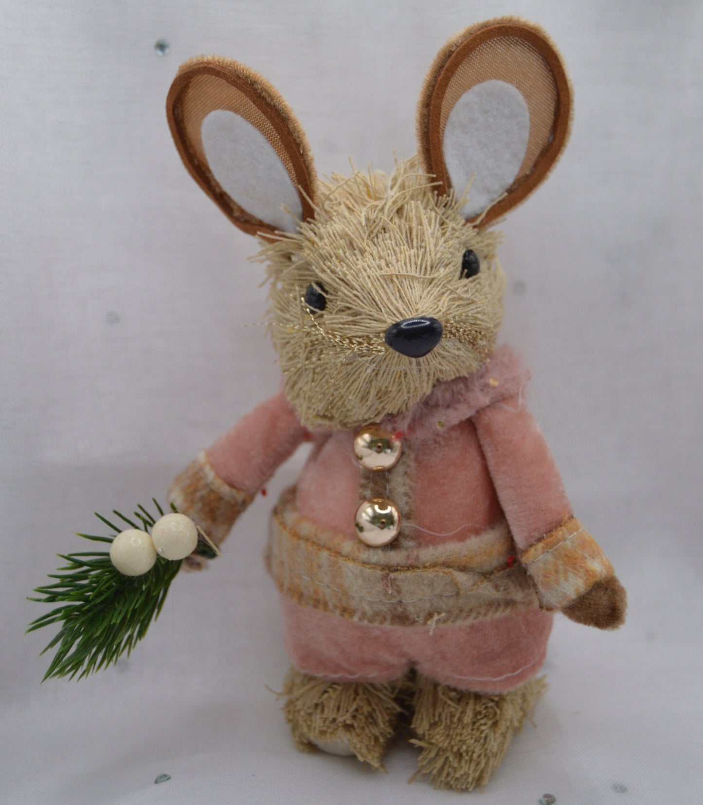 Plush Mouse Decorations, Clothes, White and Pink, Cute design
