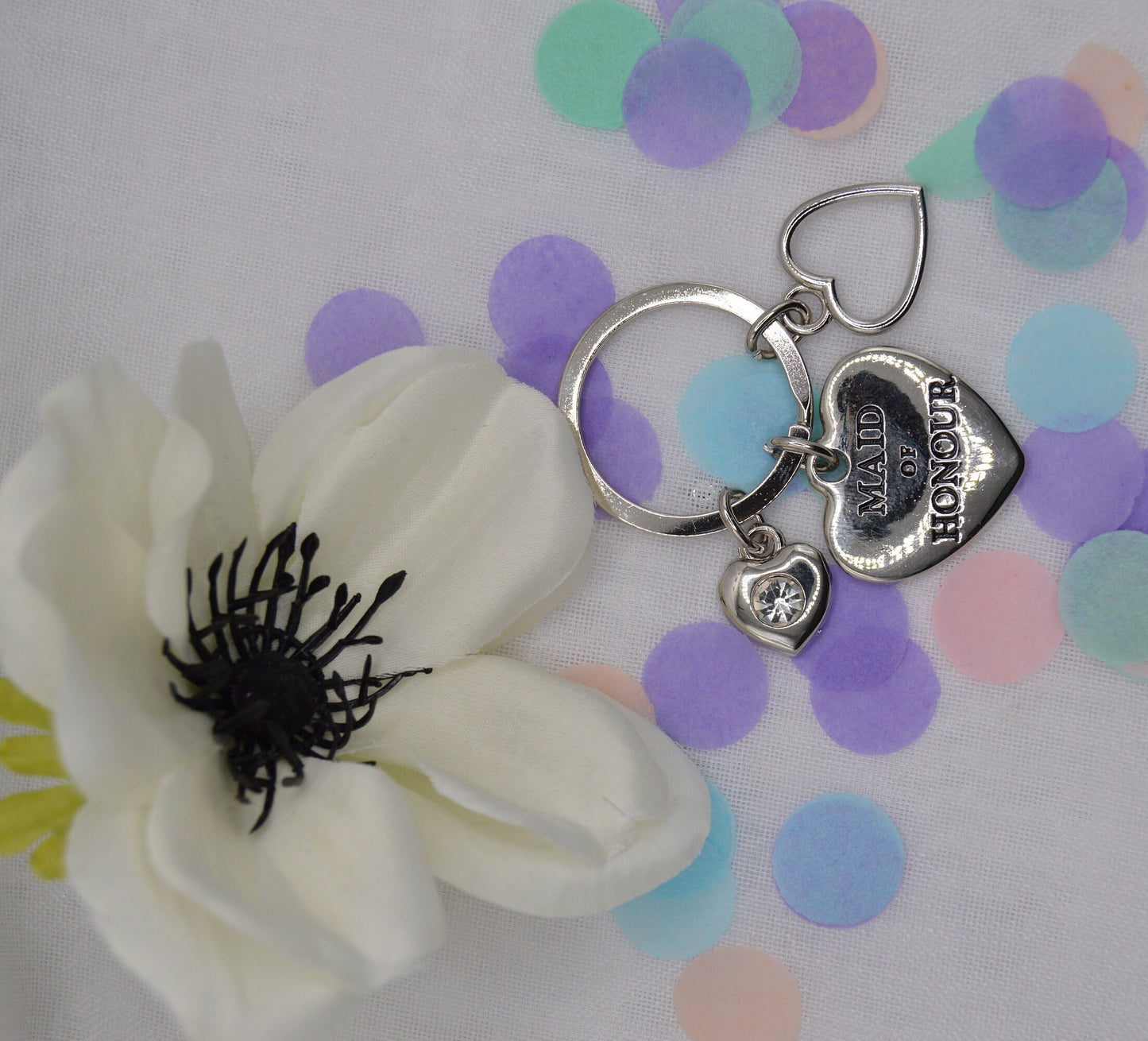 Amore Charm Keyring - Wedding Gift Keyring, Heart charm, Perfect Gift For That Special Helper On Your Wedding Day