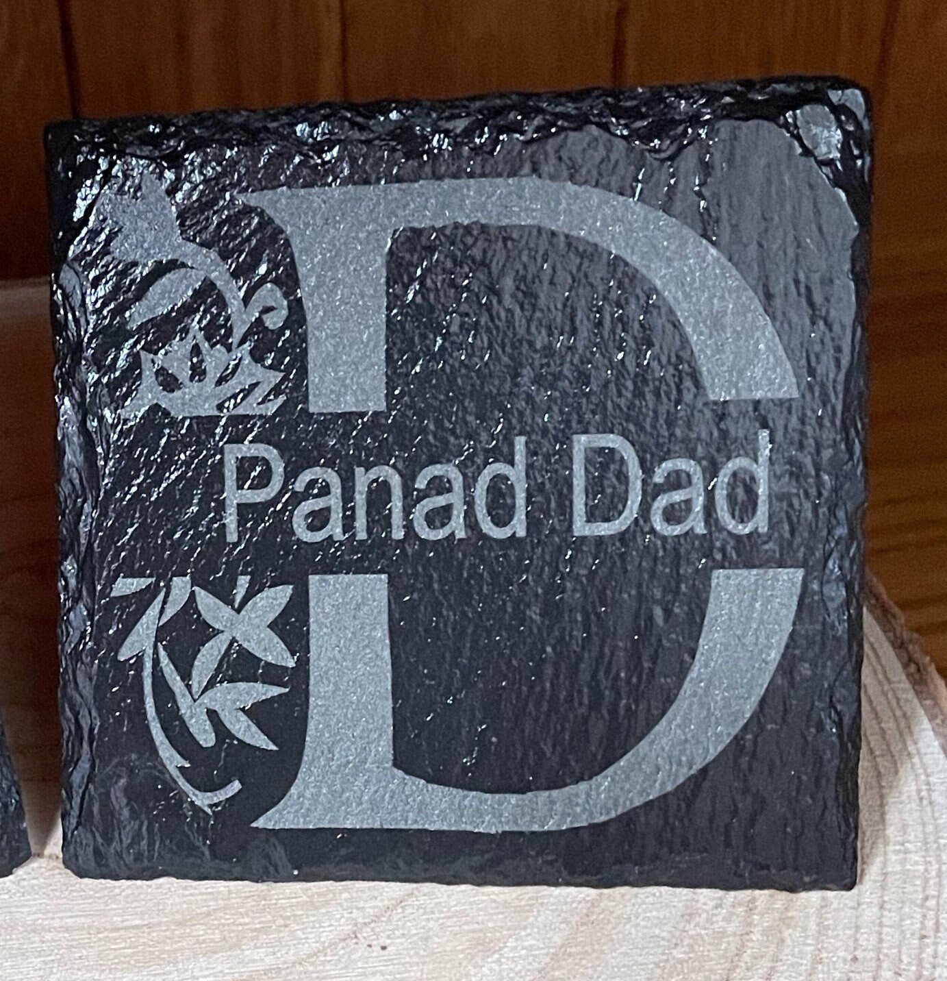 Panad Mam Neu Panad Dad, Slate Coaster, Laser Engraved.