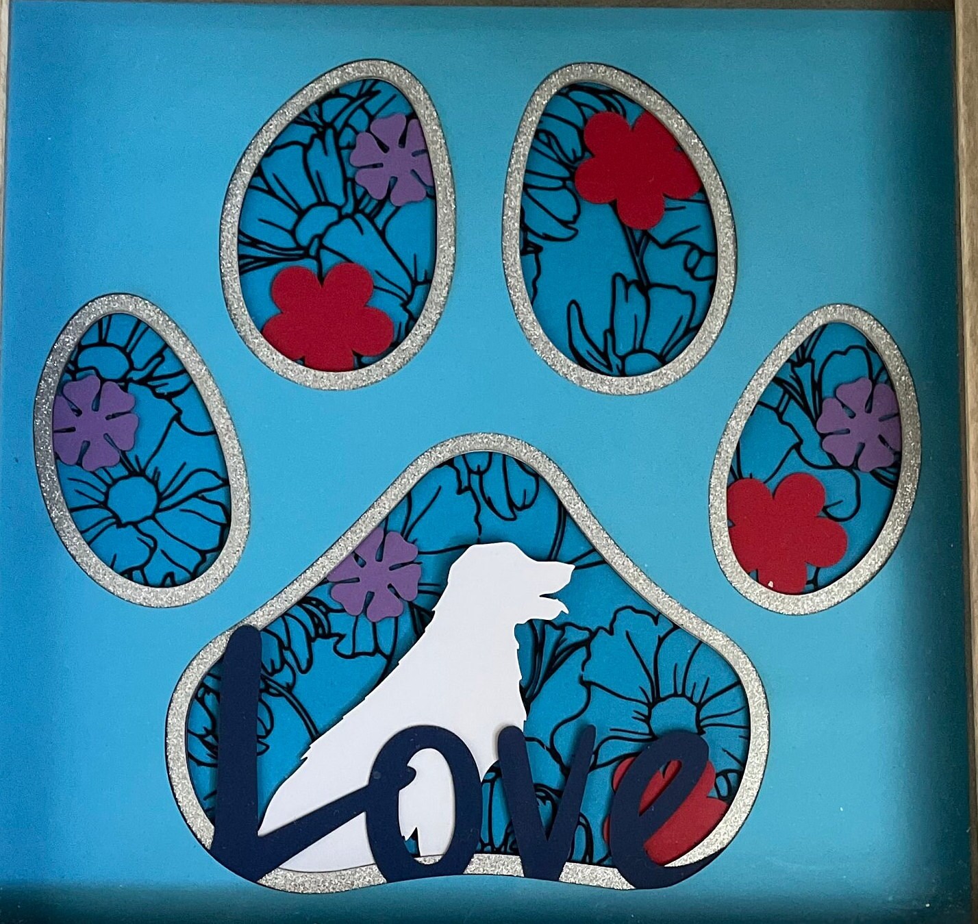 Dog Box Frame - layered cardstock.