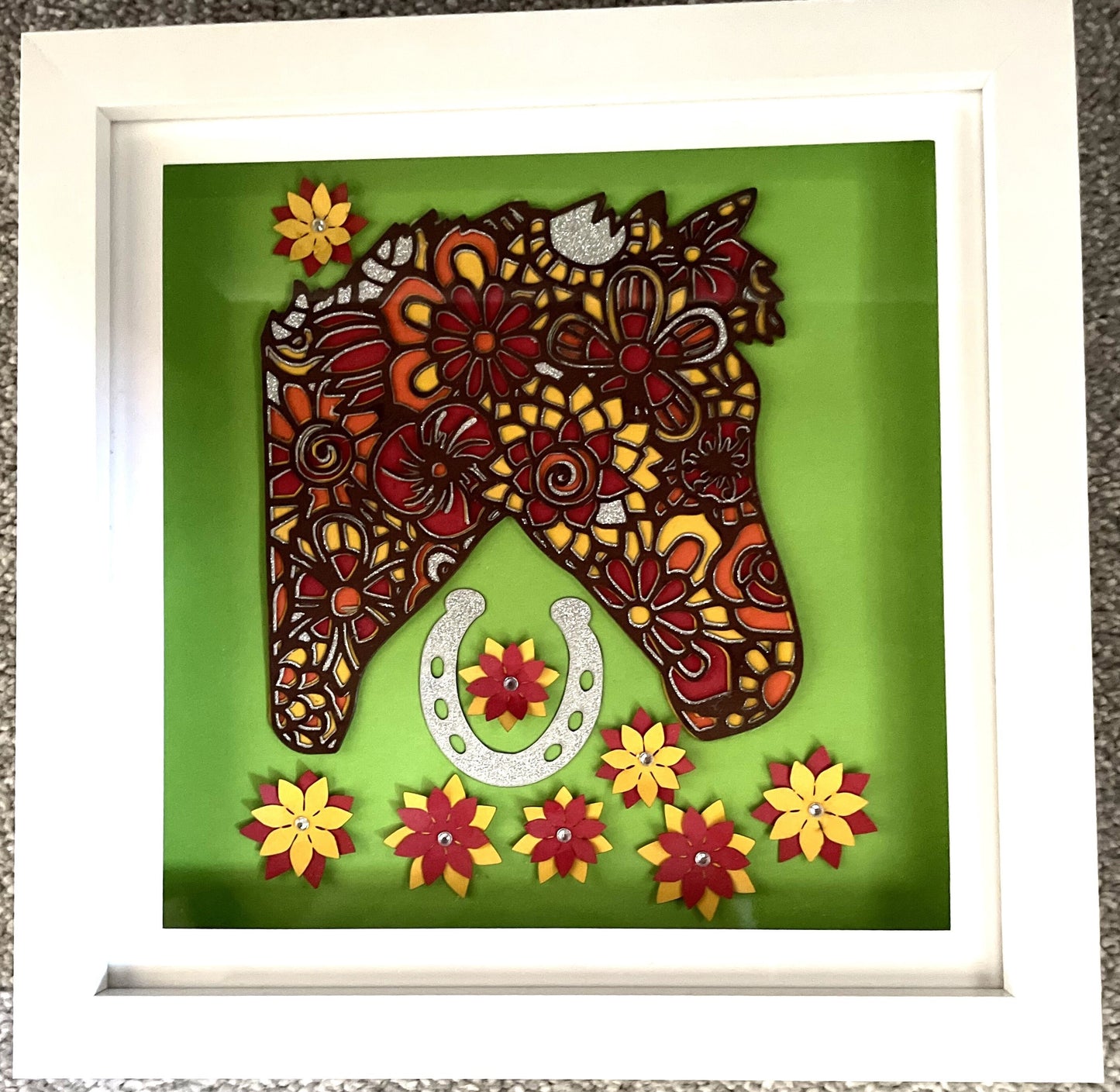 Horse head Box Frame - layered cardstock.