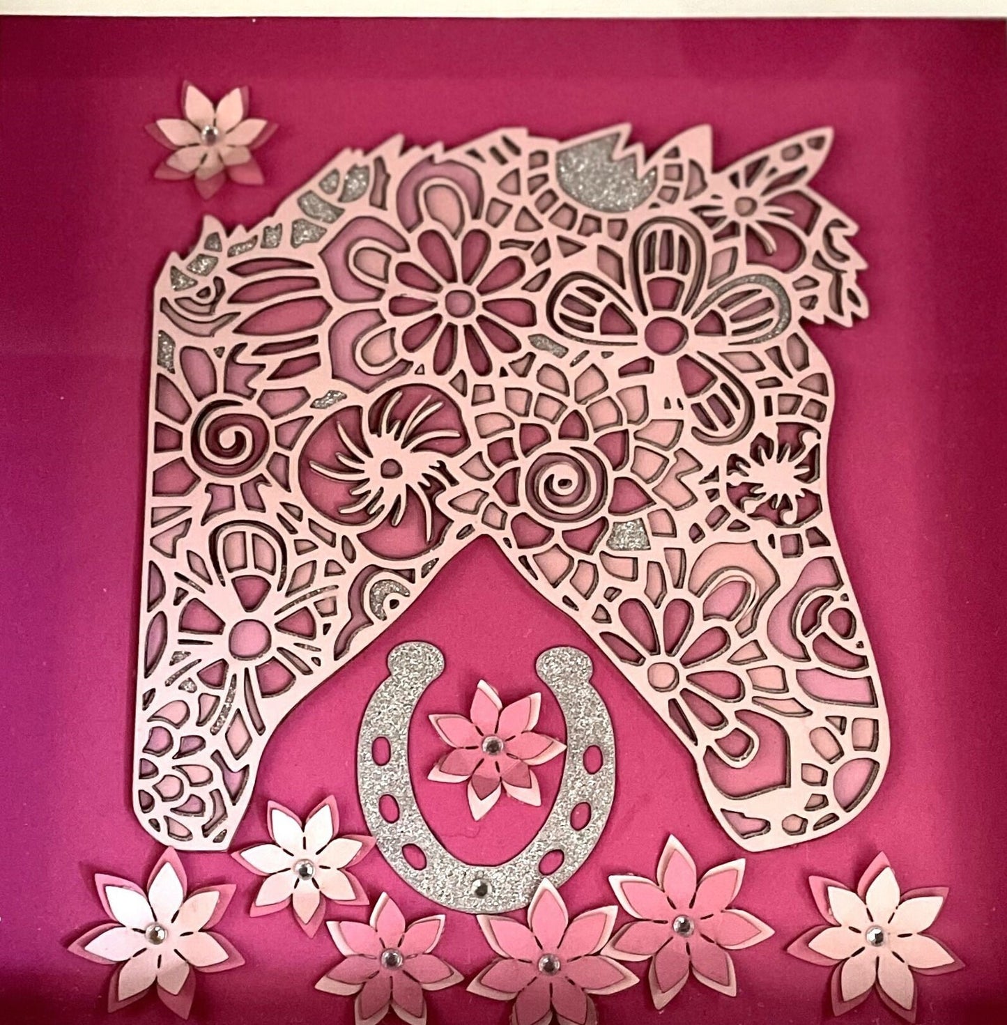 Horse head Box Frame - layered cardstock.