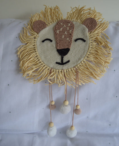 Lion Hanging Decoration, Dream Catcher, Nursery, size 50x35cm