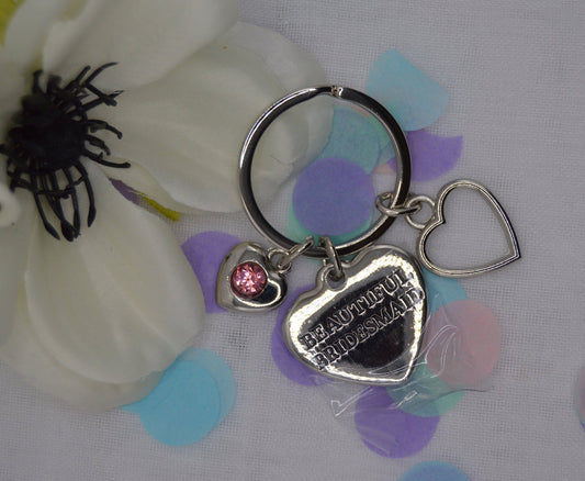 Amore Charm Keyring - Wedding Gift Keyring, Heart charm, Perfect Gift For That Special Helper On Your Wedding Day