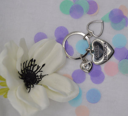 Amore Charm Keyring - Wedding Gift Keyring, Heart charm, Perfect Gift For That Special Helper On Your Wedding Day