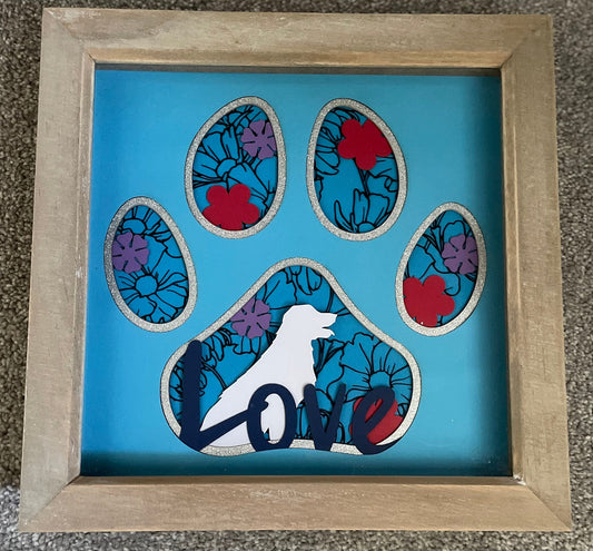 Dog Box Frame - layered cardstock.